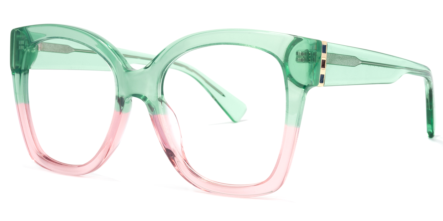 Tyson Square Green-Pink Glasses | ZEELOOL UK1