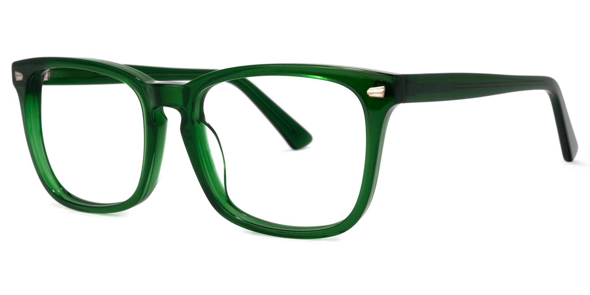 Noel Rectangle Dark-Green Glasses | ZEELOOL UK1