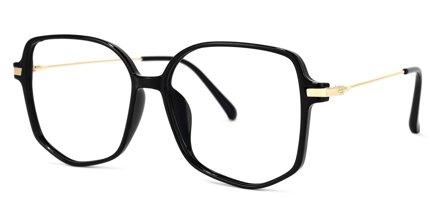Payton Geometric Black Frame Glasses | ZEELOOL UK1