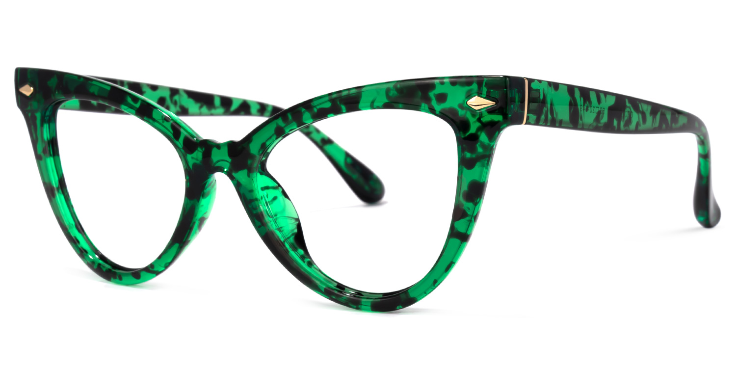 Colla Green-Floral Eyeglasses and Cat Eye Wide Frames1