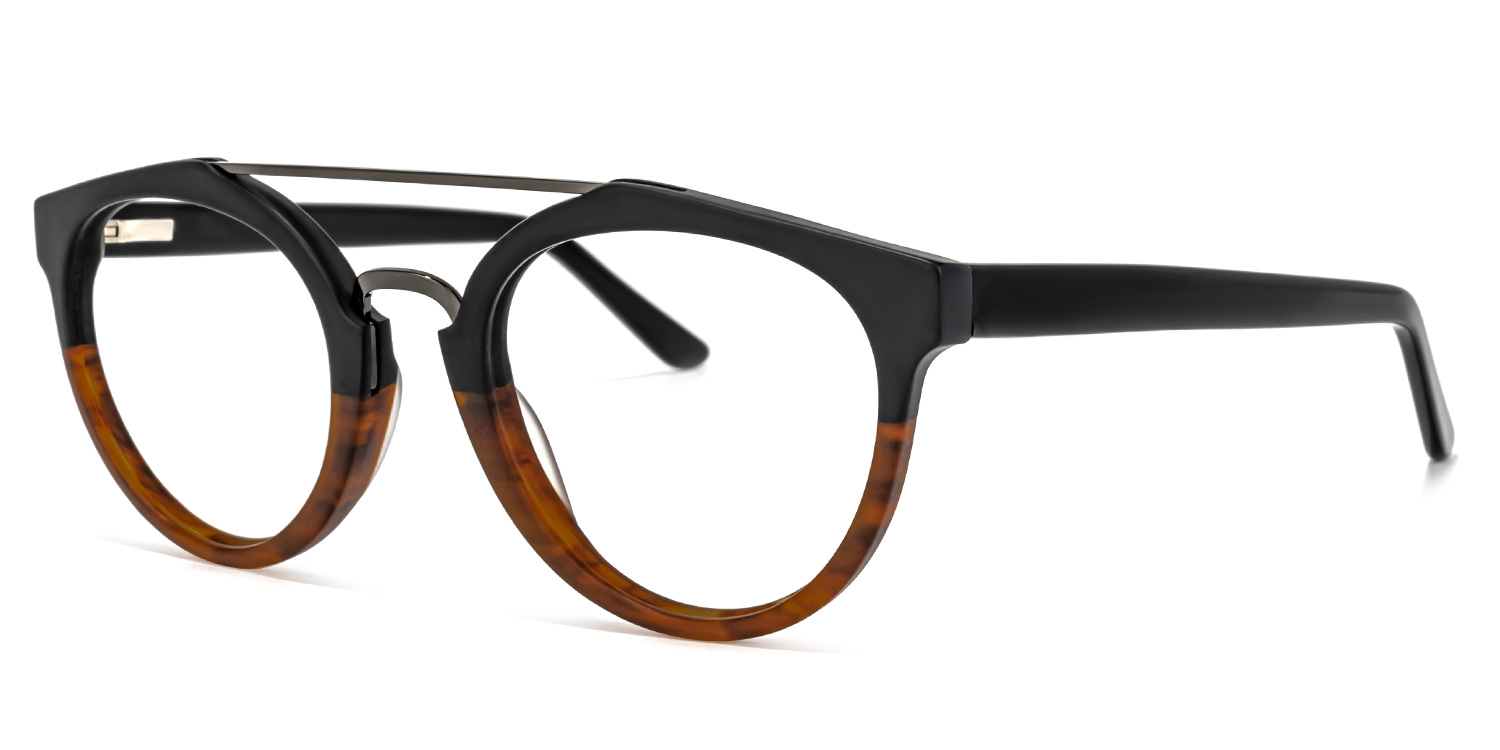 Katrece Round Two-Tone Glasses | ZEELOOL UK1