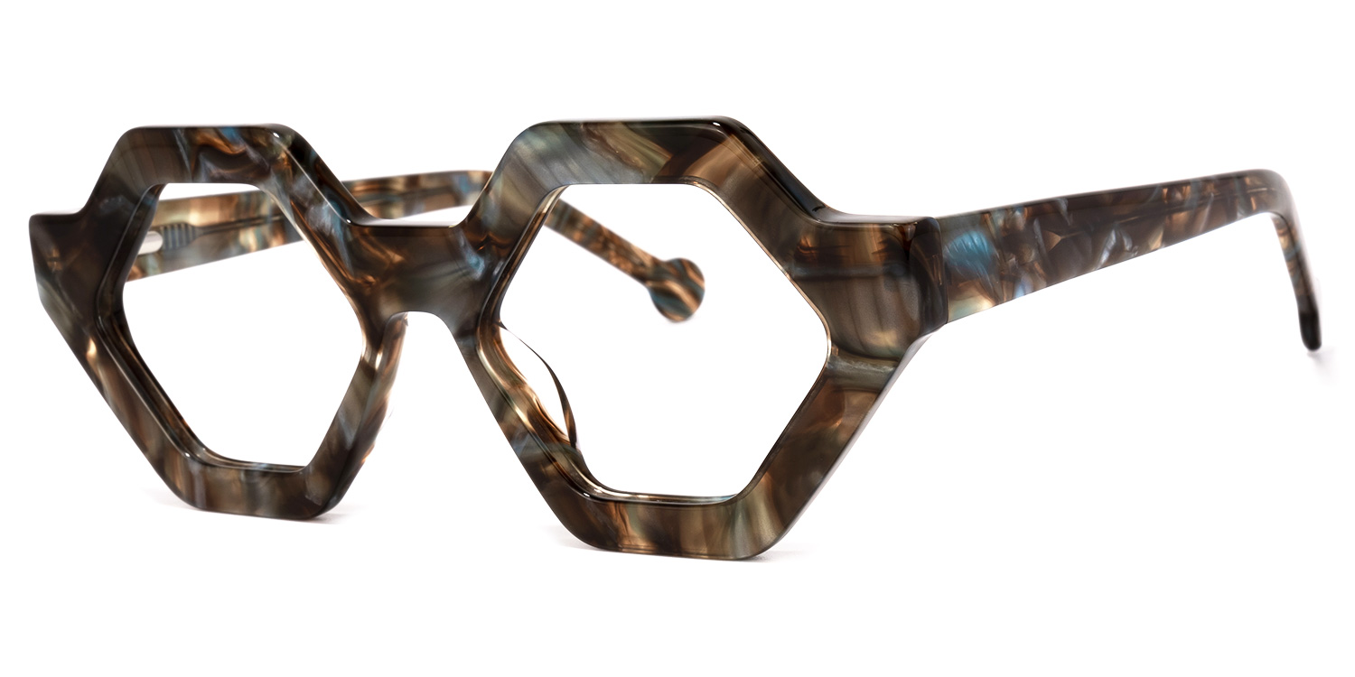 Barreto Geometric Brown Glasses1