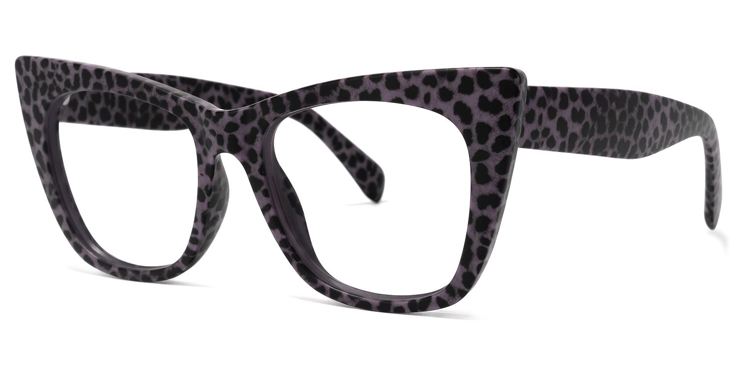 Fuller Cateye Purple-Leopard Glasses | ZEELOOL UK1