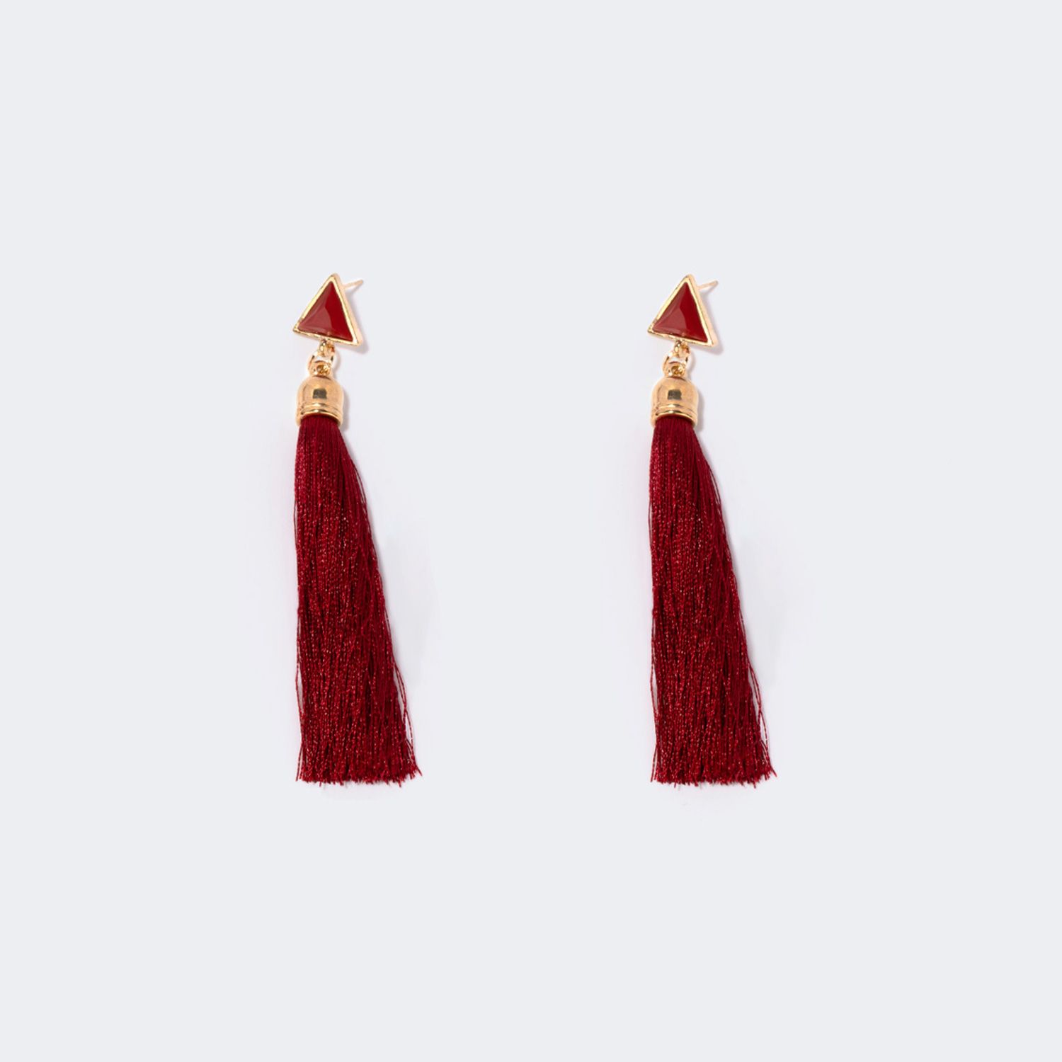 Vogue Bohemian Style Red Tassel Earrings | ZEELOOL UK1