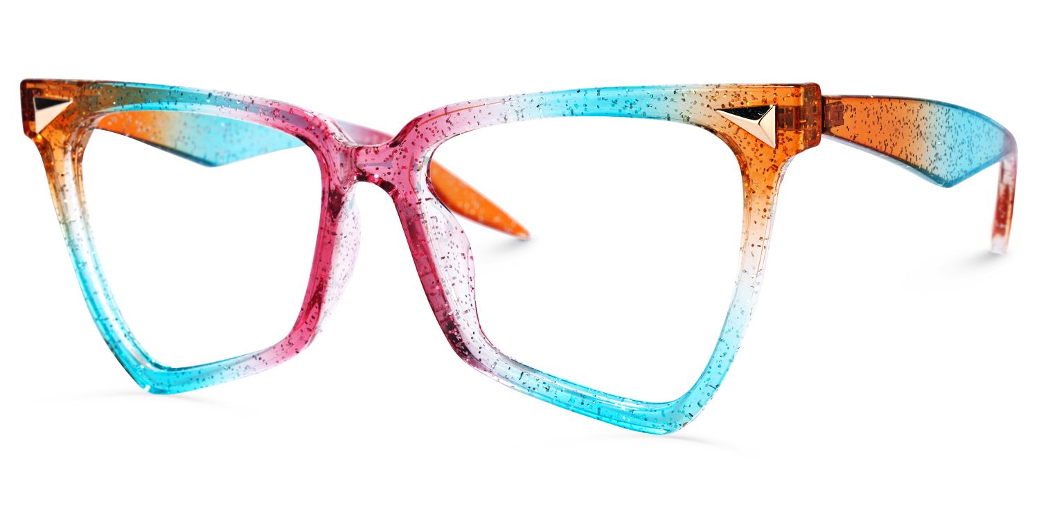 Geometrical Rainbow Eyeglasses | ZEELOOL UK1