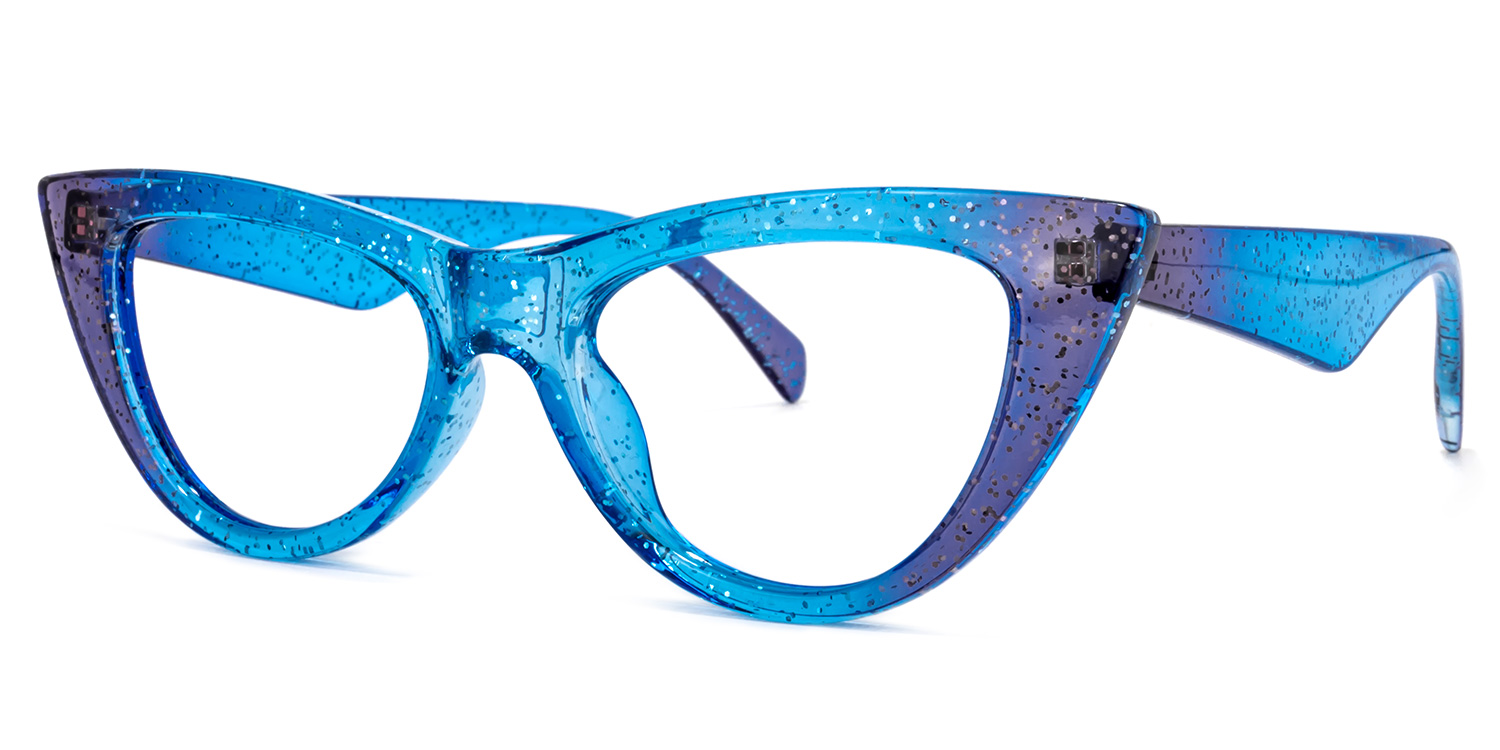 Harding Cateye Blue Glasses | ZEELOOL UK1