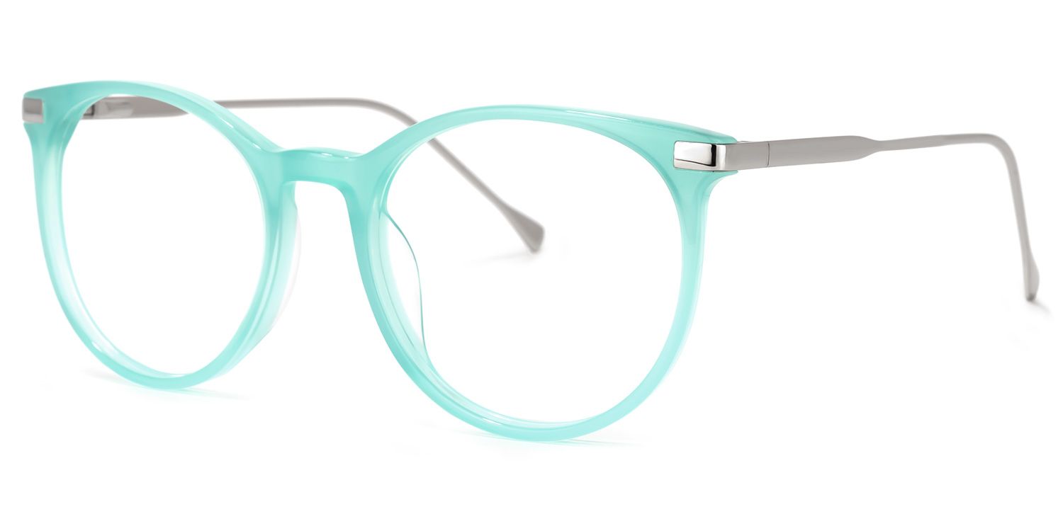 Lenid Round Light-Green Glasses | ZEELOOL UK1