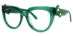 Miguel Cateye Dark-Green Glasses1