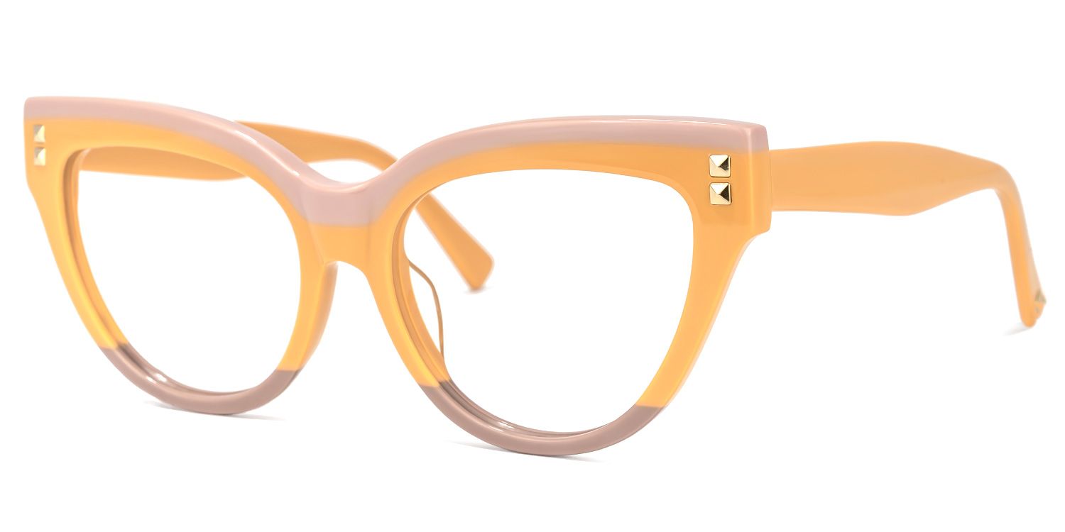 Cascata Cateye Earthy-Yellow Glasses | ZEELOOL UK1