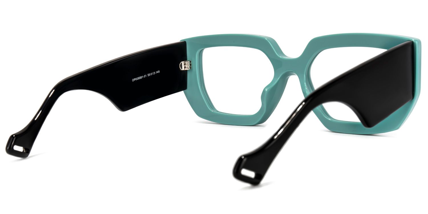 Reece Geometric Green Glasses | ZEELOOL UK3