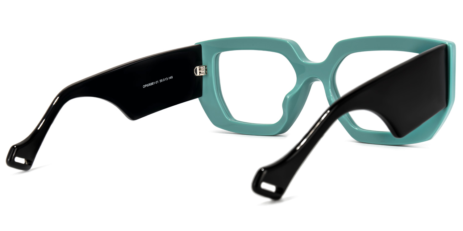 Reece Geometric Green Glasses | ZEELOOL UK3