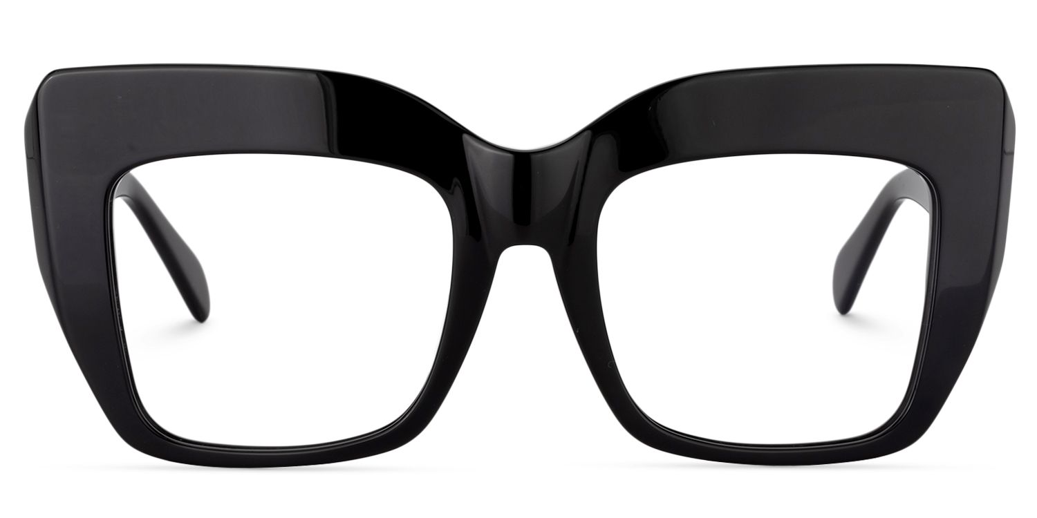 Charmaine Cateye Black Eyeglasses & Wide Frames0