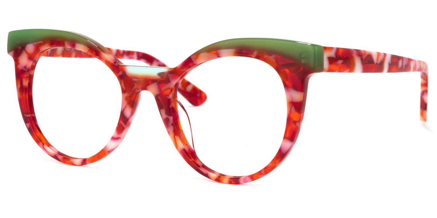 Lismary Cateye Red-Floral Glasses | ZEELOOL UK1