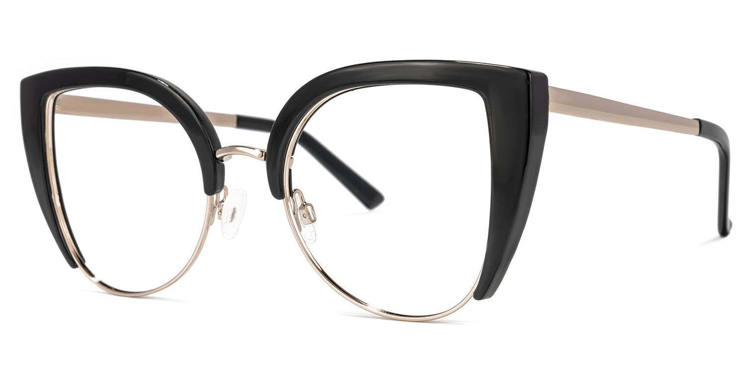 Brewer Cateye Black Frame Glasses | ZEELOOL UK1