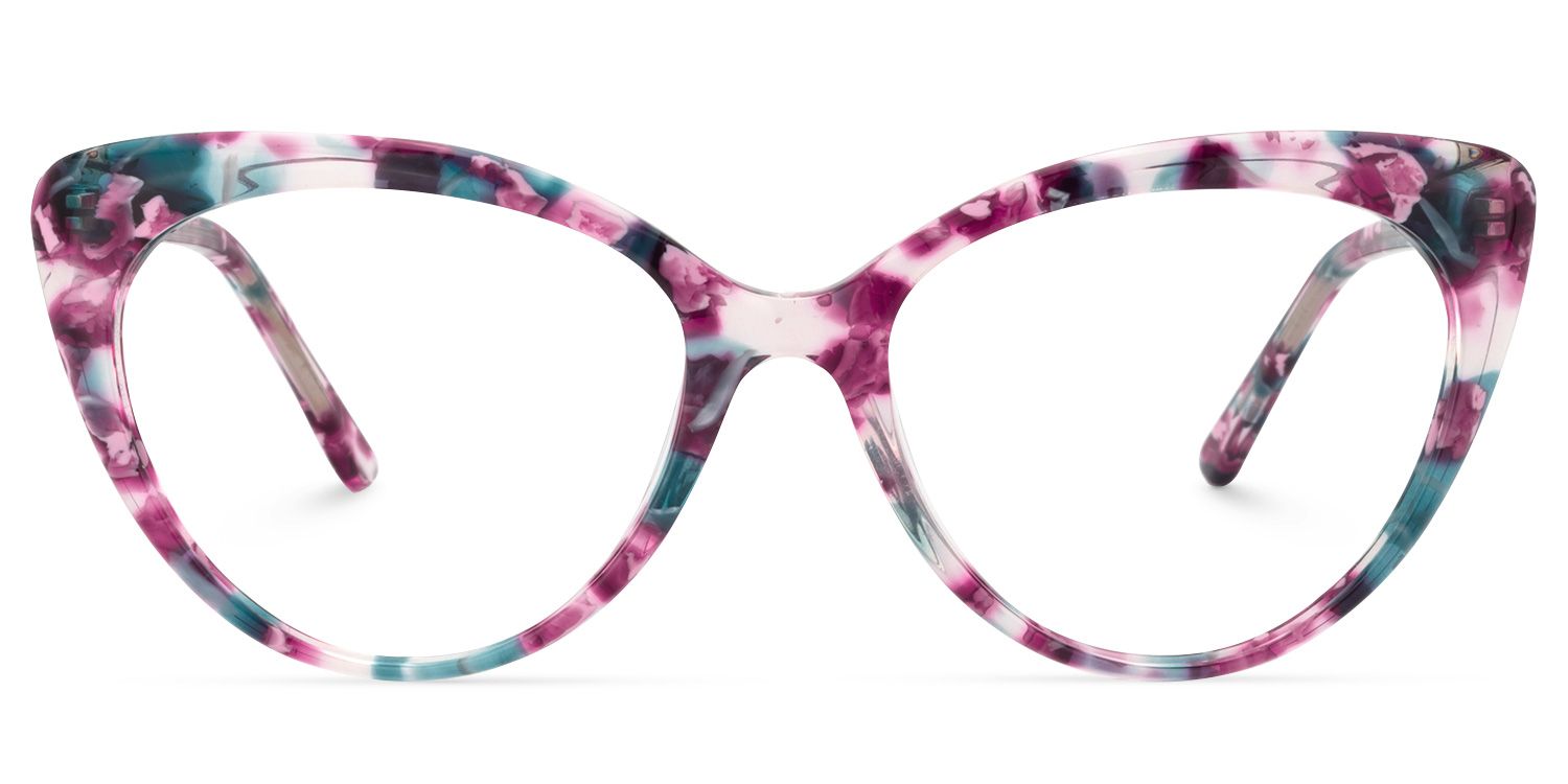 Cat Eye Purple Pattern Glasses | ZEELOOL UK0