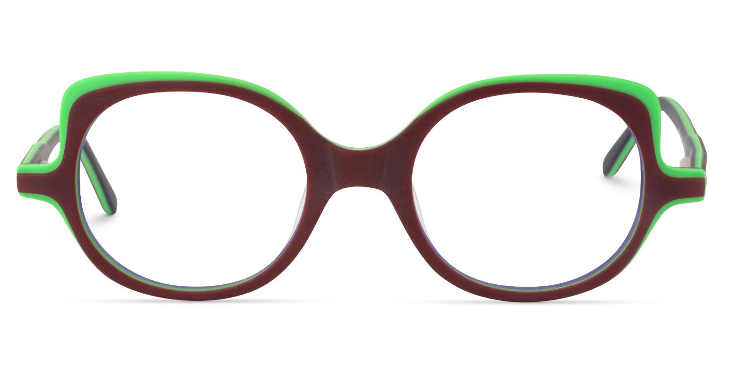 Round Dark-Red Glasses | ZEELOOL UK0