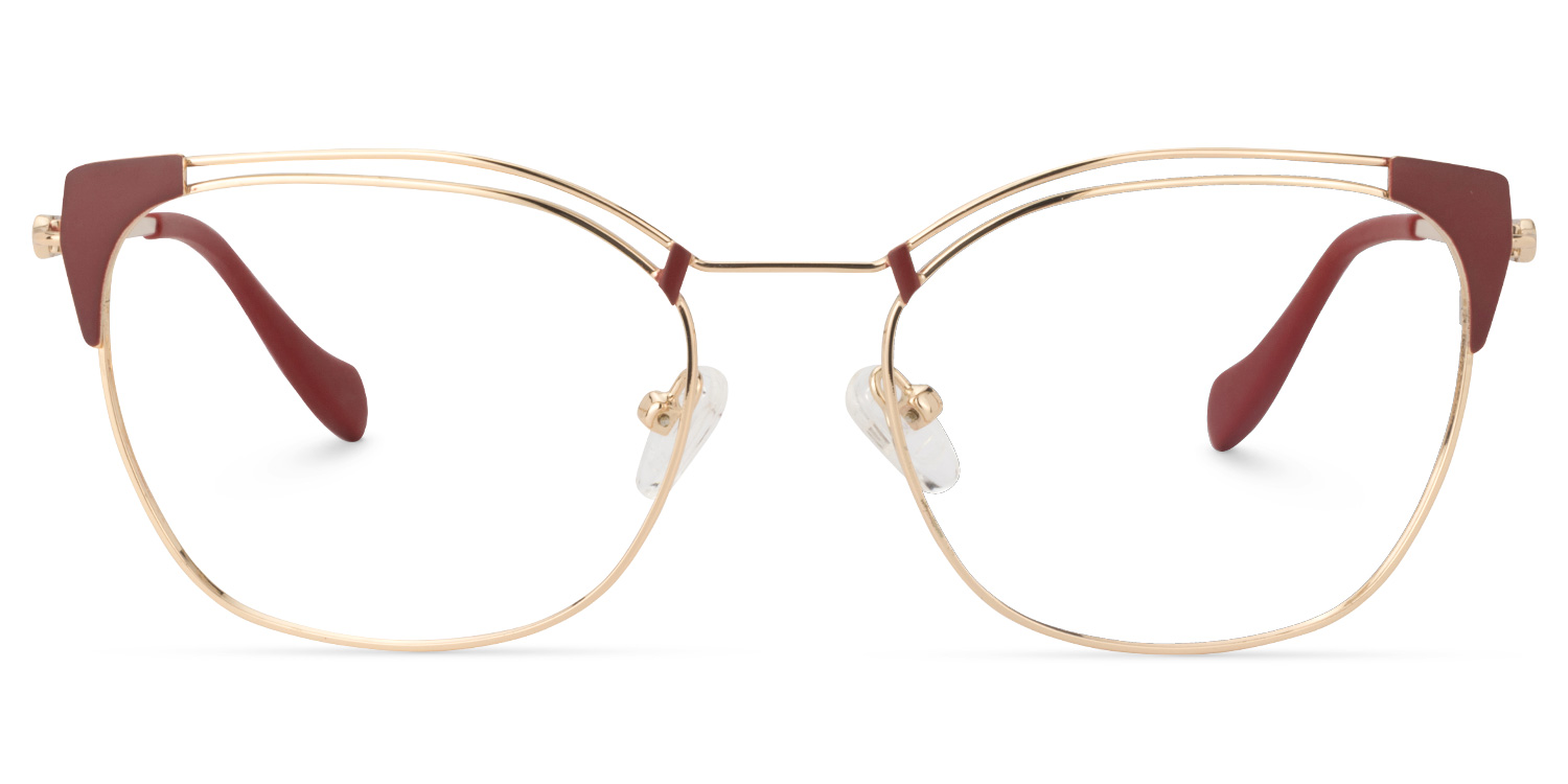 Square Dark-Red Glasses | ZEELOOL UK0