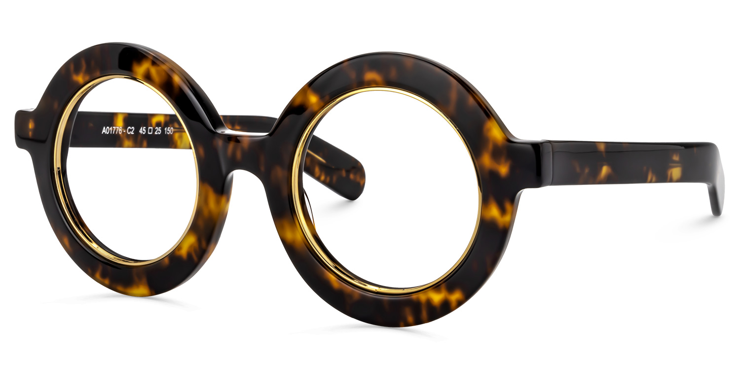 Calhoun Round Yellow Tortoise Glasses1