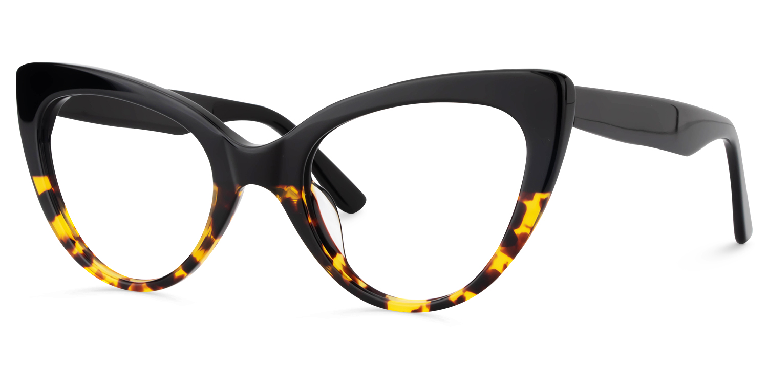 Claudette Cat Eye Yellow Tortoise Glasses1