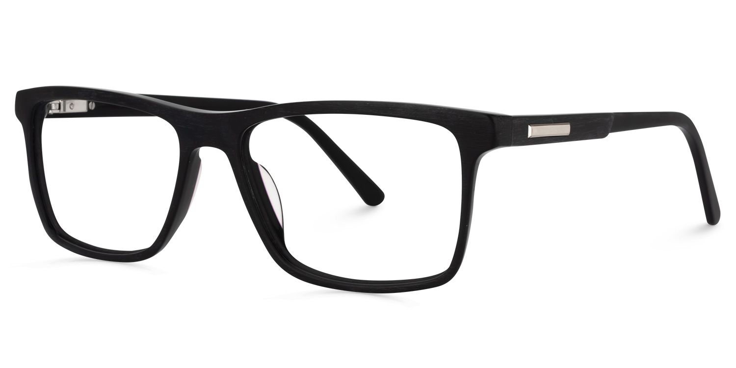 Daniel Rectangle Black Glasses | ZEELOOL UK1