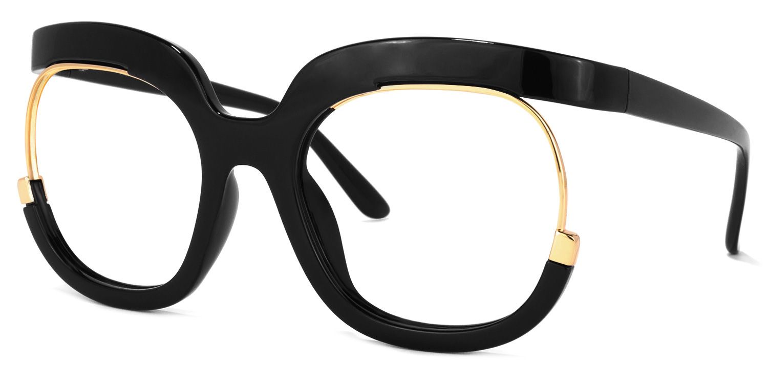 Darice Thick Round Black Frame Glasses | ZEELOOL UK1