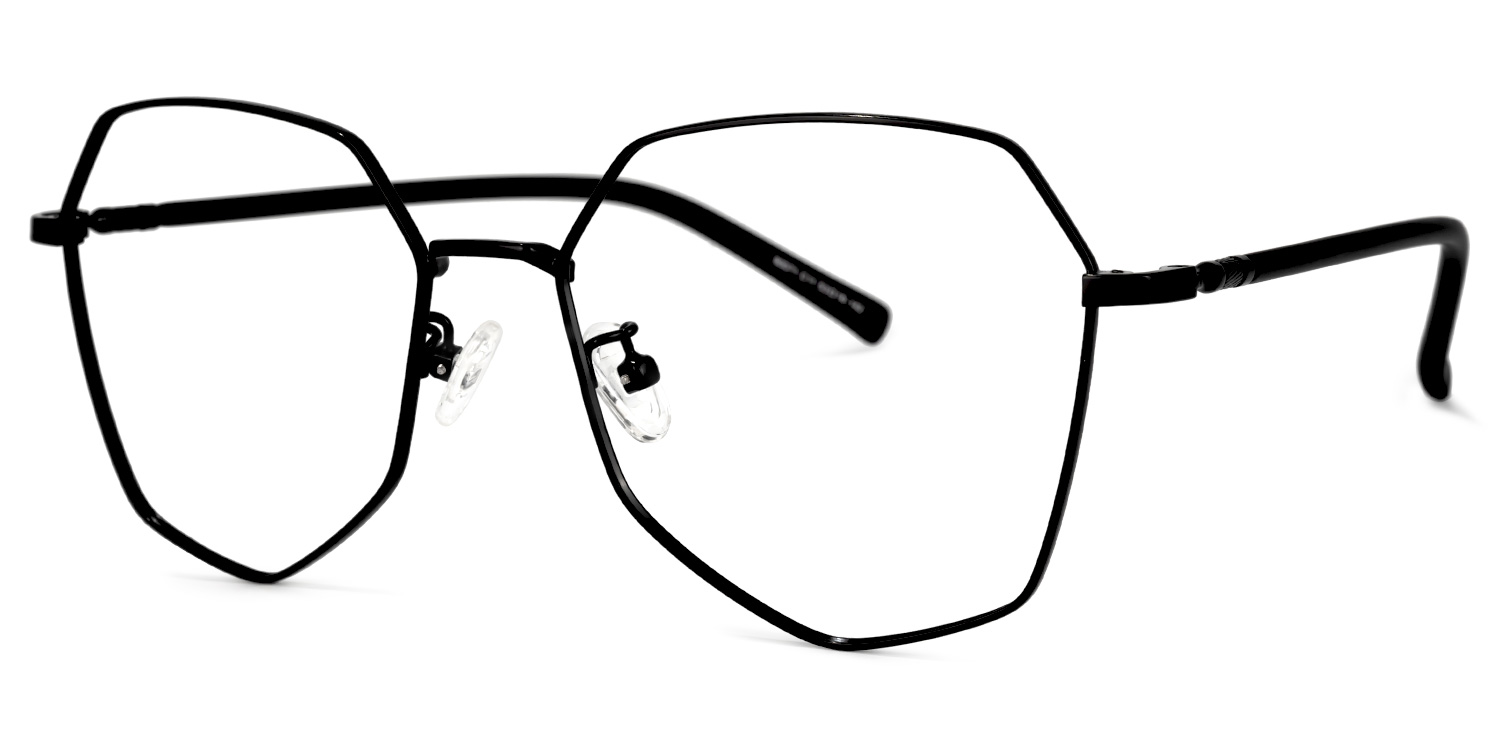 Crumpton Geometric Black Glasses1