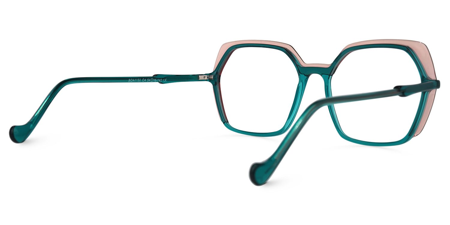 Chaniera Geometric Green Glasses | ZEELOOL UK3