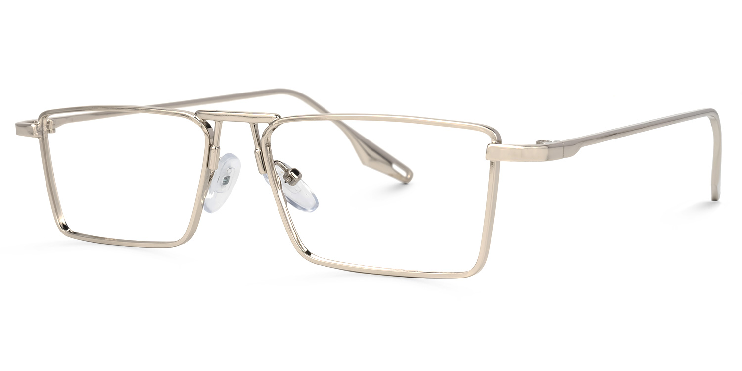 Mallet Rectangle Silver Glasses | ZEELOOL UK1