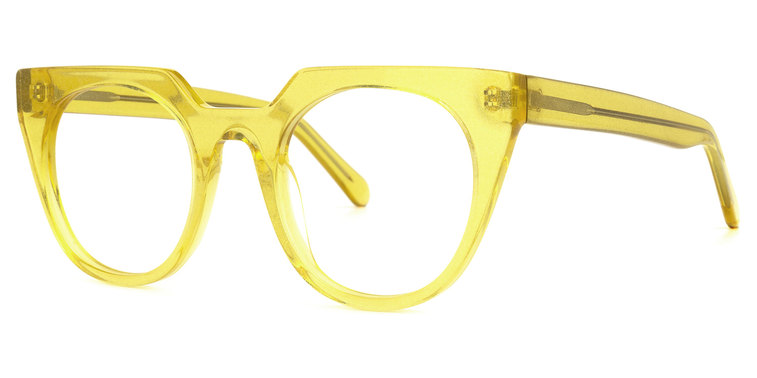 Lucie Cateye Yellow Glasses1