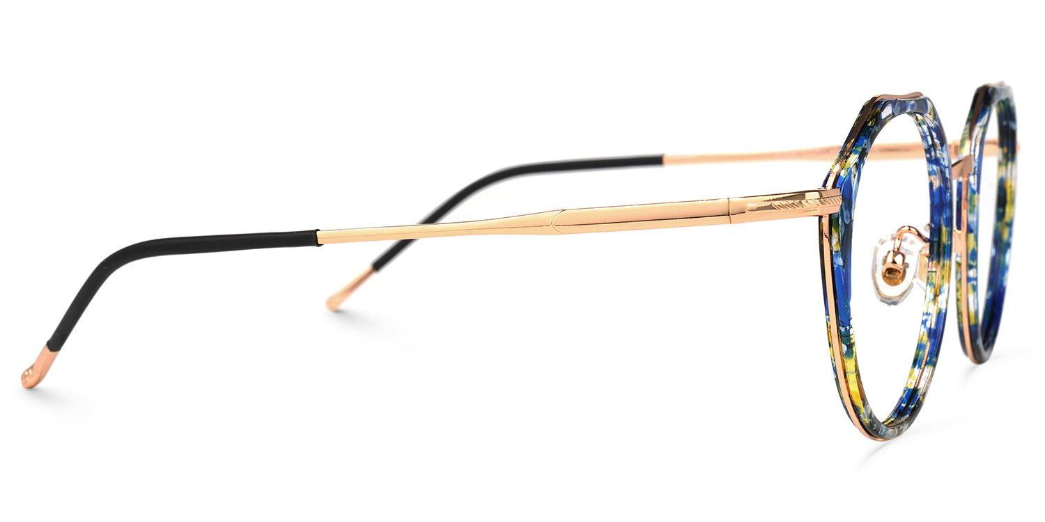 Gentry Geometric Blue-Floral Glasses | ZEELOOL UK2