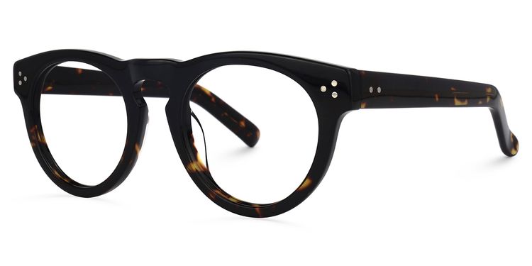 Malloy Round Black and Tortoise Glasses