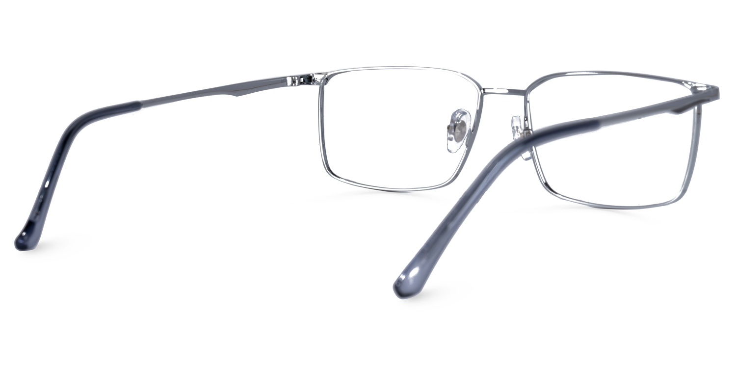 Tyrone Rectangle Silver Glasses | ZEELOOL UK3
