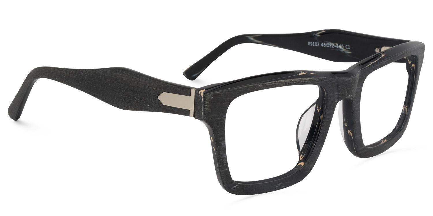 Rectangle Black Glasses | ZEELOOL UK2