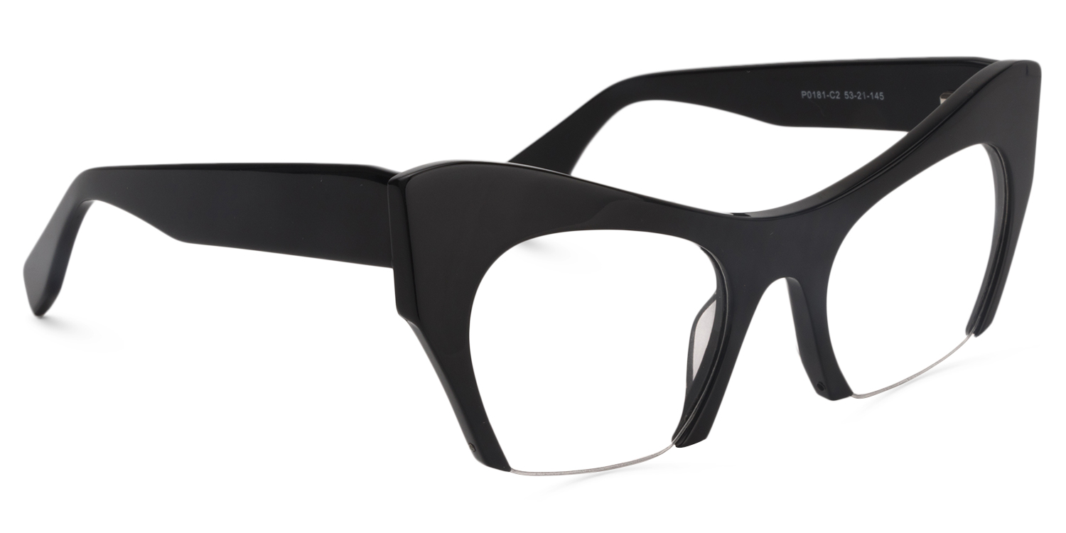 Cat Eye Black Glasses | ZEELOOL UK1