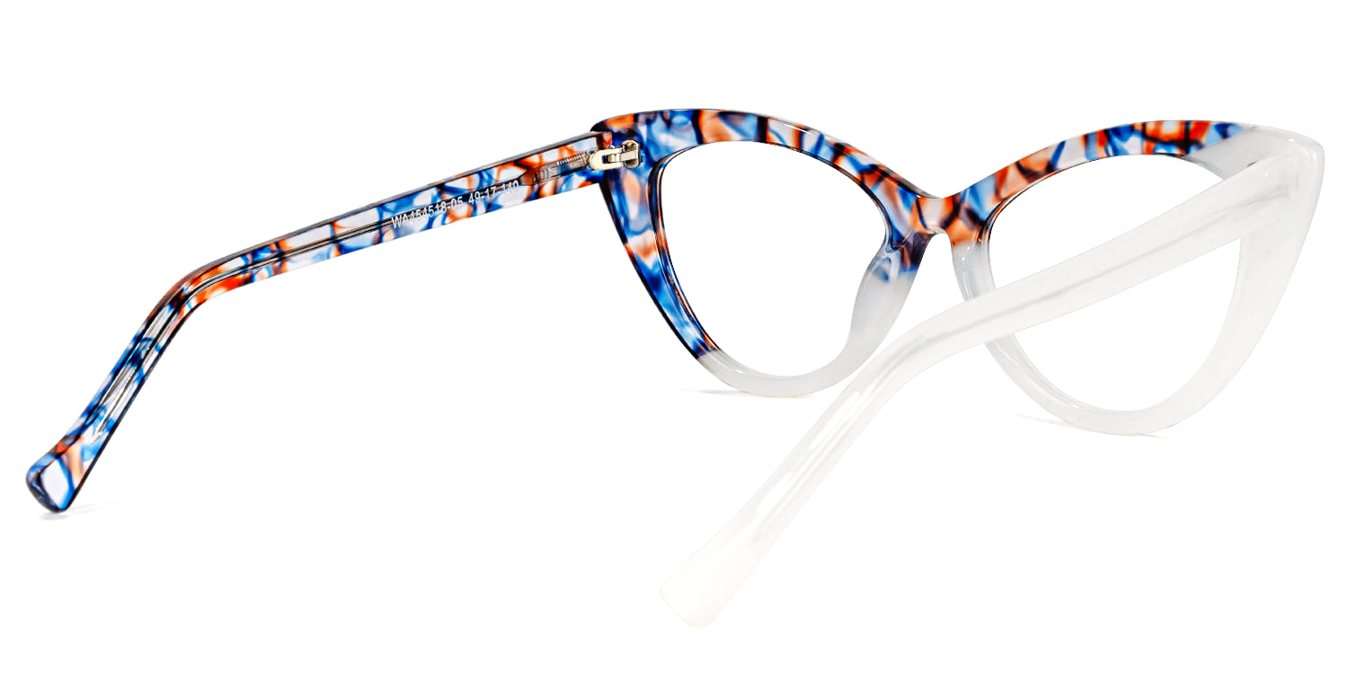 Maxine Cateye White Eyeglasses and Two-Tone Frames3