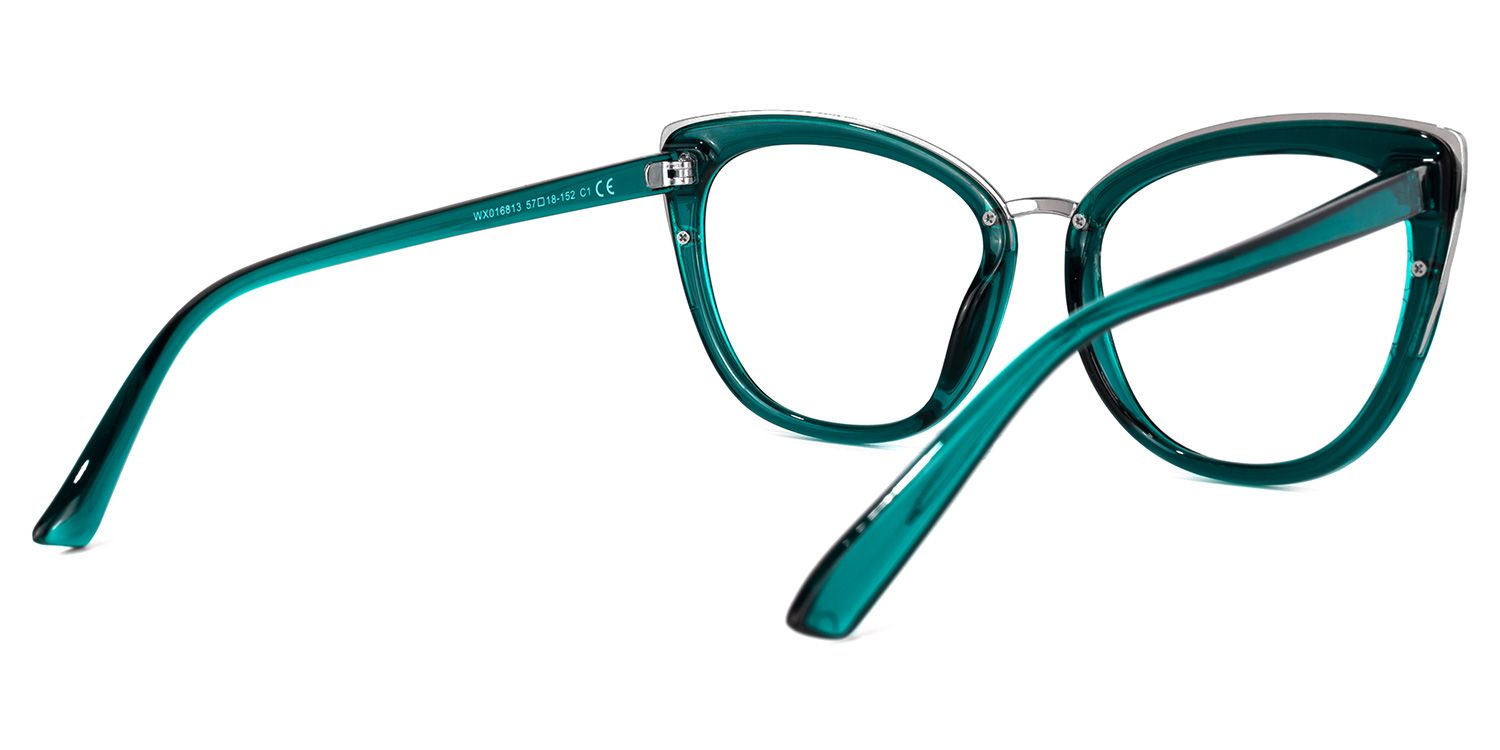 Kennard Cateye Peacock-Blue Glasses | ZEELOOL UK3