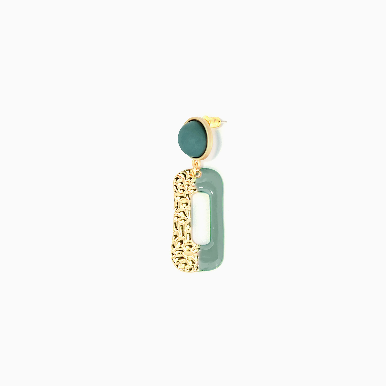Stylish Rectangle Blue-Gold Earrings2