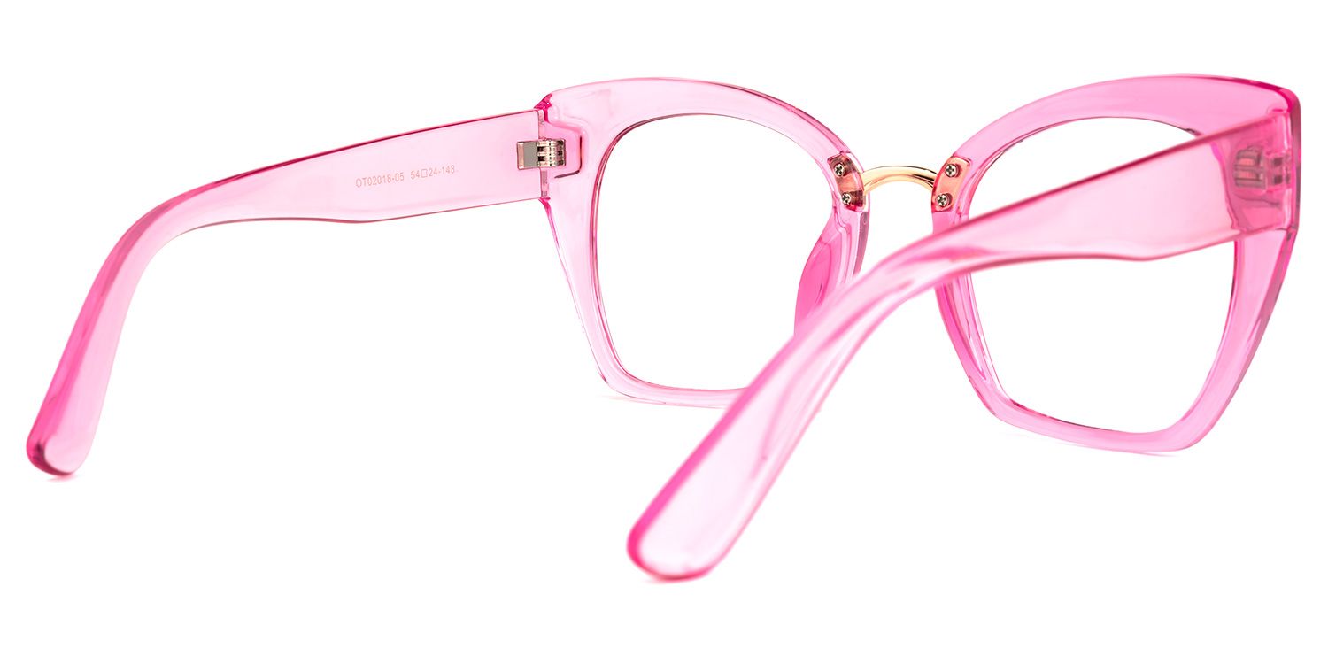 Denis Cat Eye Pink Glasses | ZEELOOL UK2