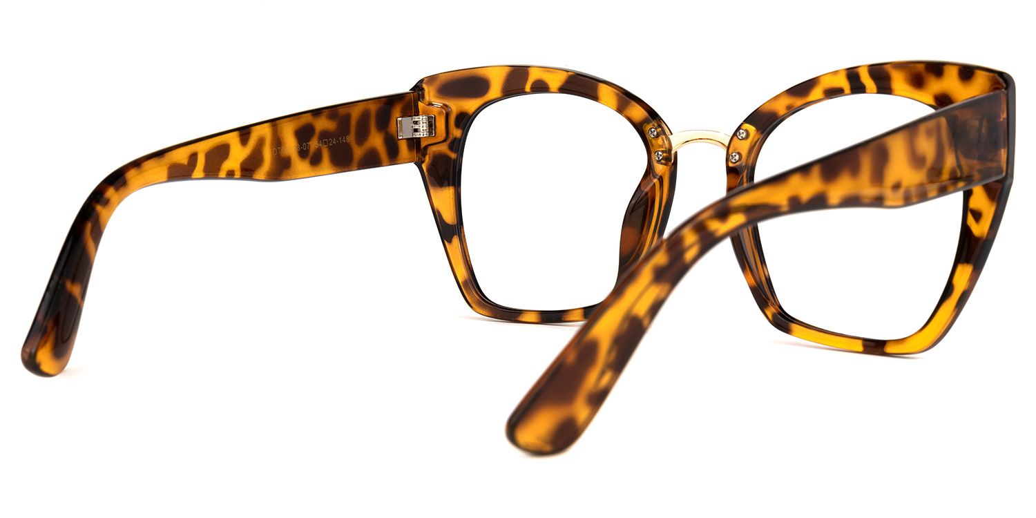Denis Cat Eye Yellow-Tortoise Frame Glasses | ZEELOOL UK2