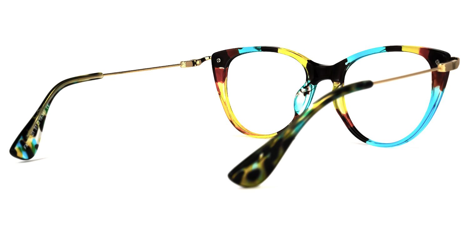 Clement Cat Eye Floral Eyeglasses and Thin Frames3