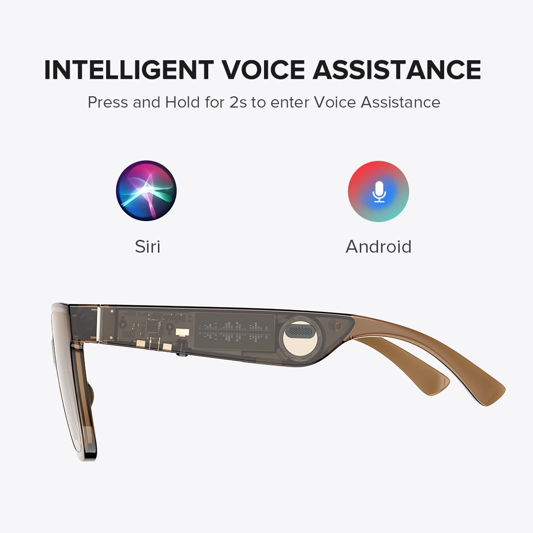 Boman Square Brown Bluetooth Sunglasses | ZEELOOL UK5