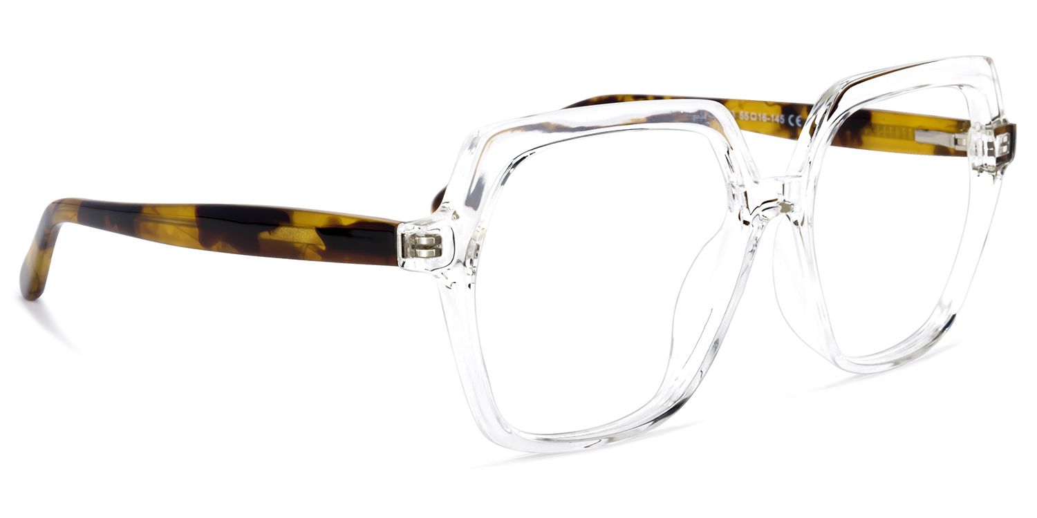 Norah Geometric Clear Glasses | ZEELOOL UK2