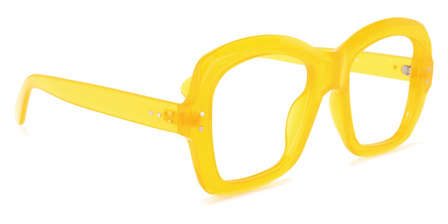 Mckenzie Square Yellow Glasses | ZEELOOL UK2