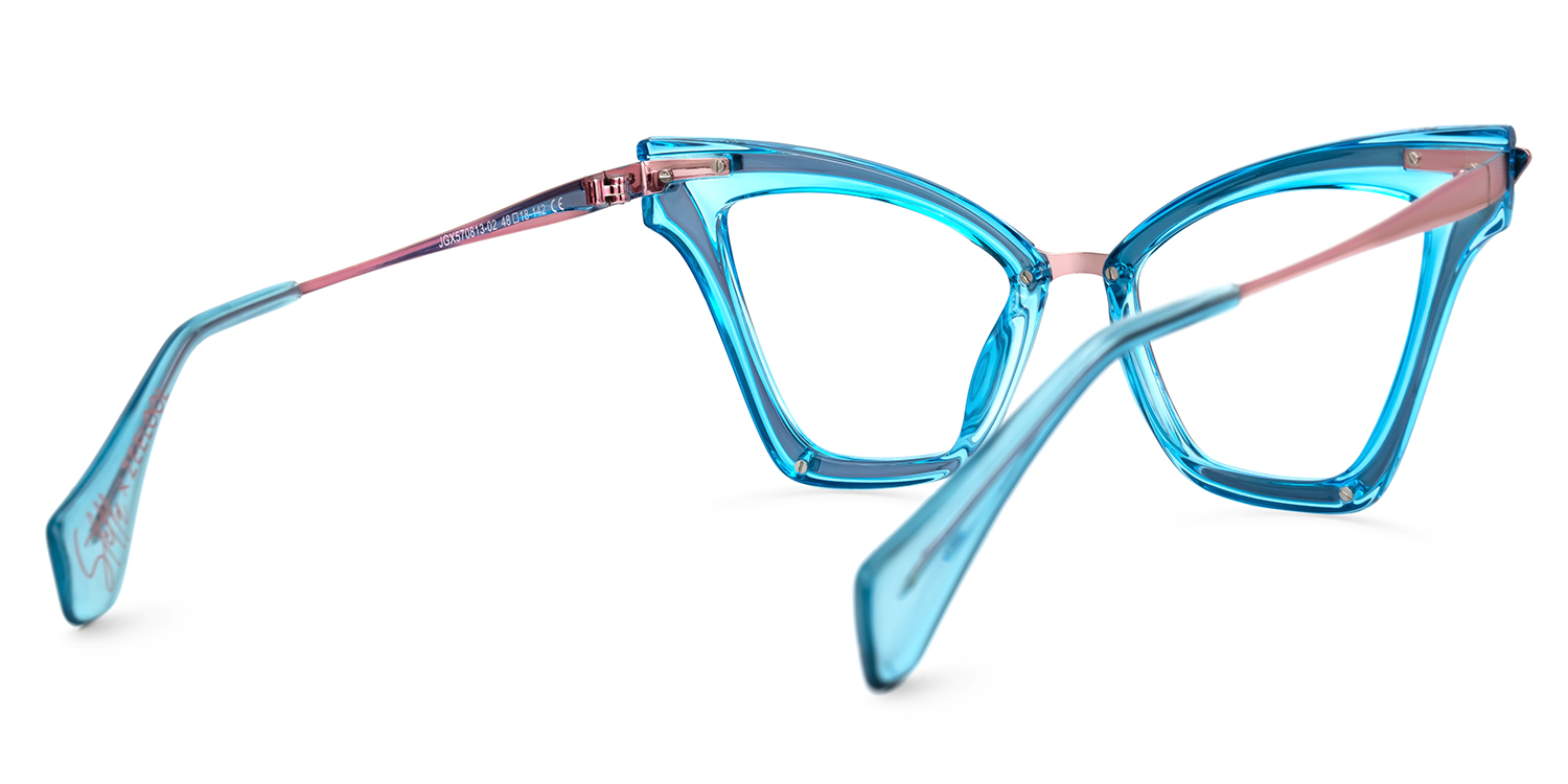 Stella Cateye Blue Glasses | ZEELOOL UK3