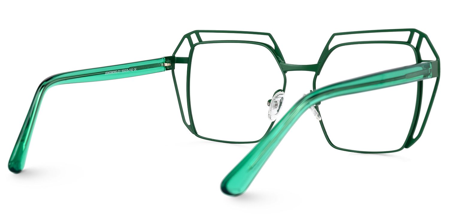 Murray Geometric Green Glasses | ZEELOOL UK3