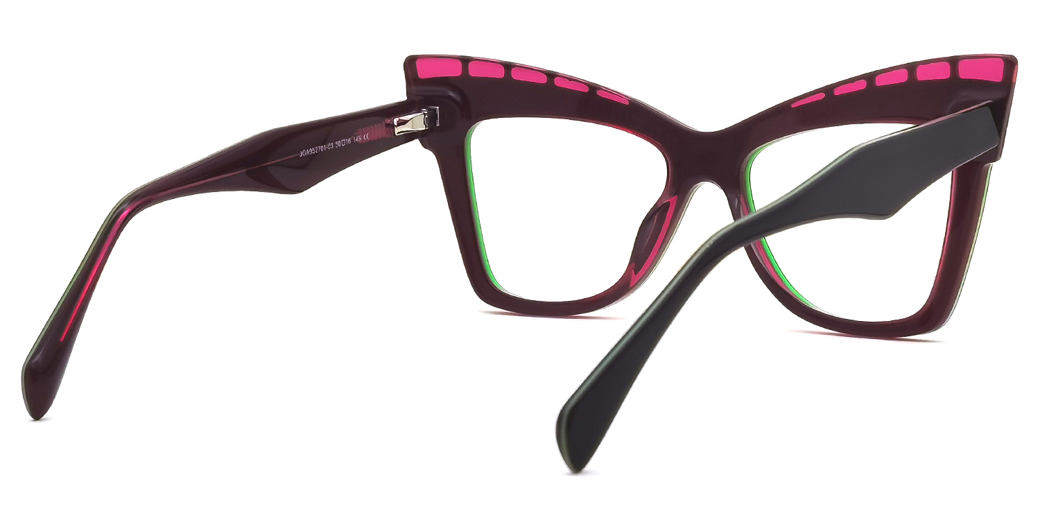 Abdoul Cateye Dark-Red Glasses | ZEELOOL UK3