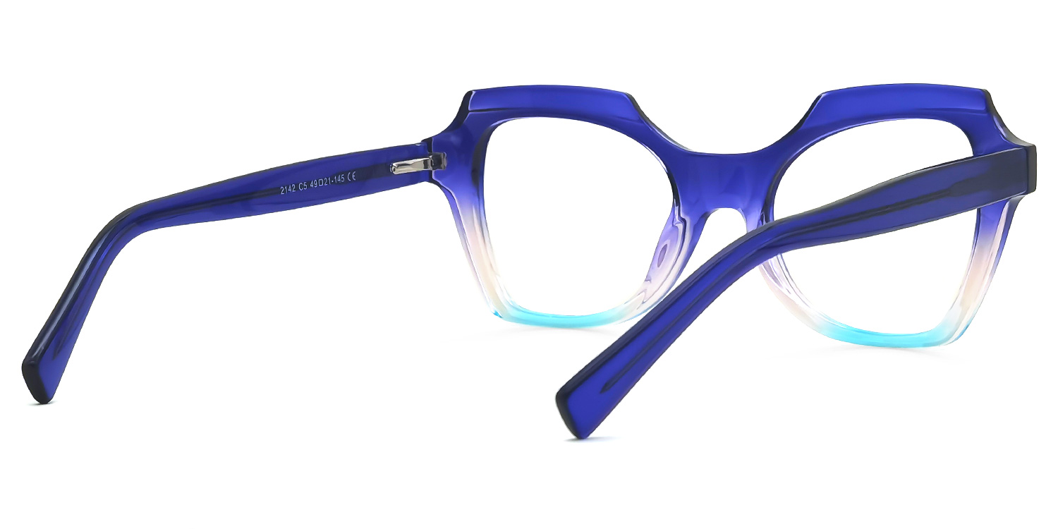 Caamir Geometric Blue Glasses | ZEELOOL UK3