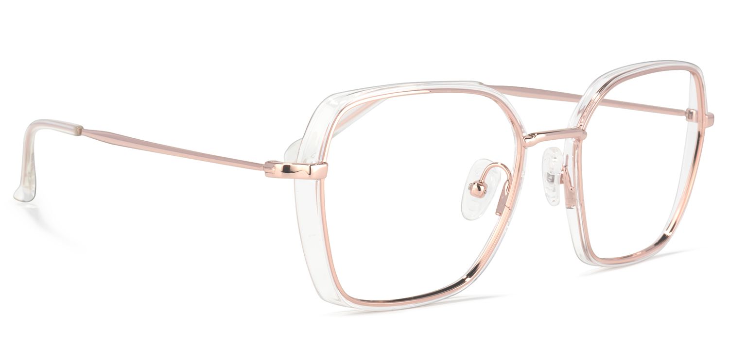 Natalee Square Rose-Gold Glasses | ZEELOOL UK2