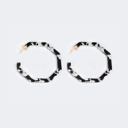 Vintage Octagon Shaped Black Earrings1
