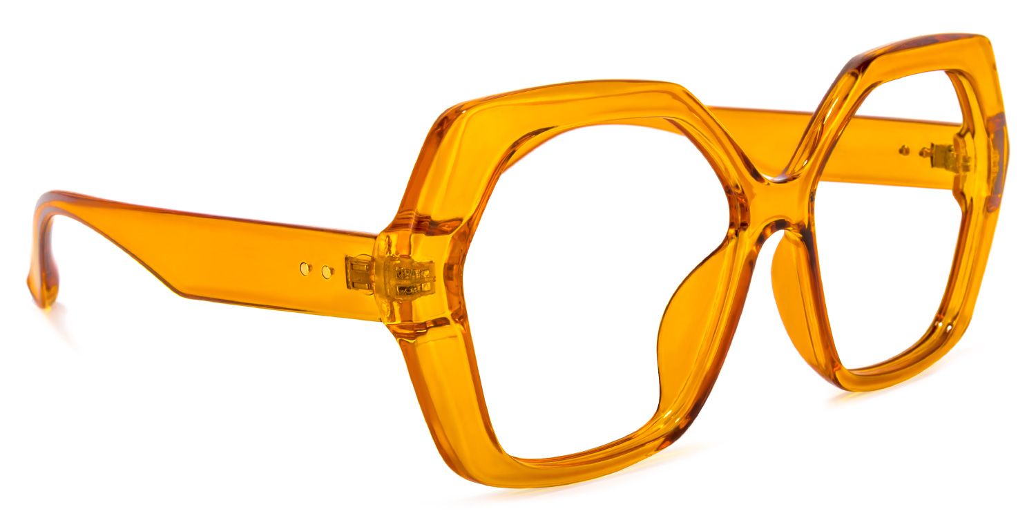 Piper Geometric Earthy-Yellow Glasses | ZEELOOL UK2